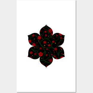 Ruby Flowers, Emerald Vines Posters and Art